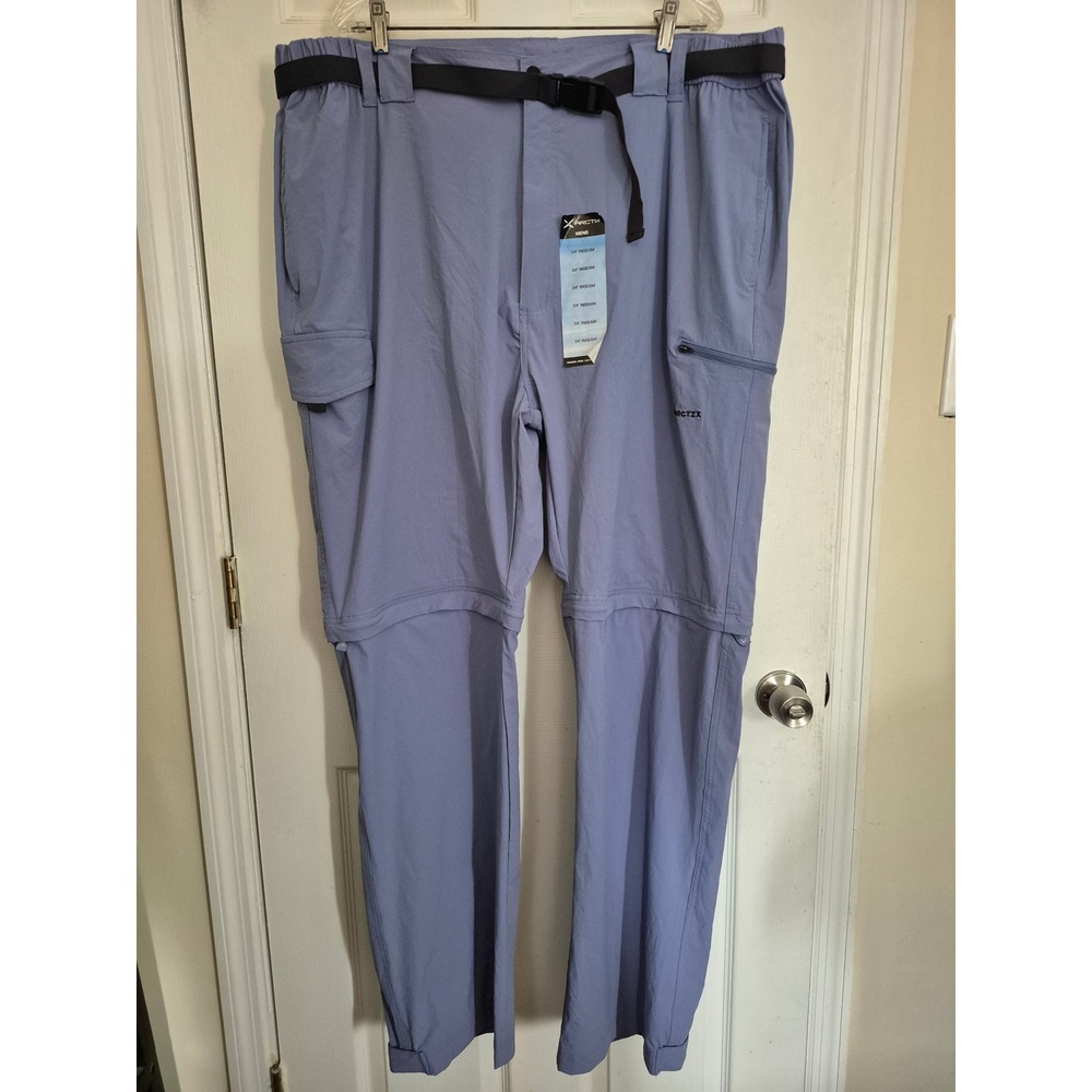 Arctix Men Cliff Convertible Trail Pant 44-46W 34L Slate Blue Zip Off Hiking XXL